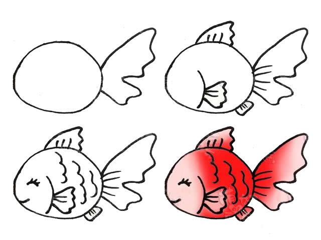 简笔画好运鱼的画法步骤图片
