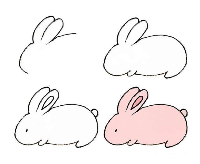 可爱的小兔子简笔画画法步骤图片