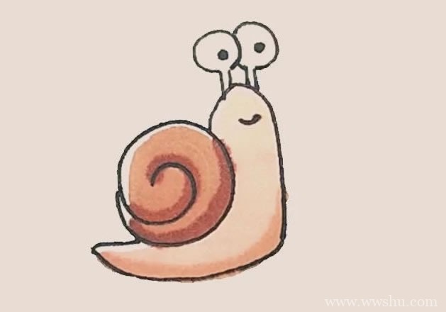 简笔画蜗牛的画法步骤图片教程