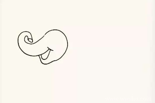 可爱的大象简笔画彩色画法步骤教程