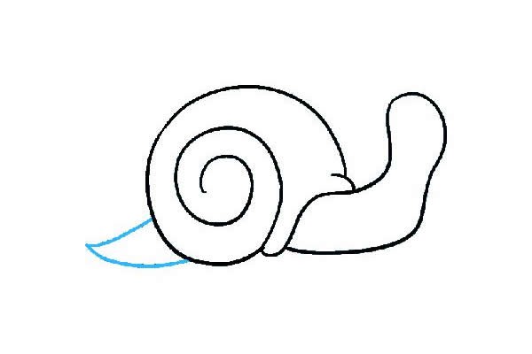 卡通蜗牛简笔画绘画步骤图教程