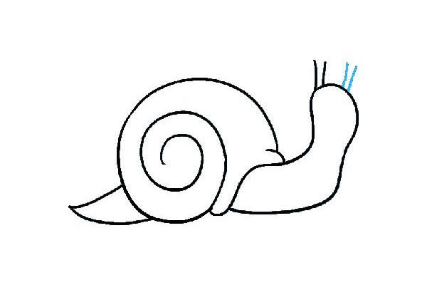 卡通蜗牛简笔画绘画步骤图教程