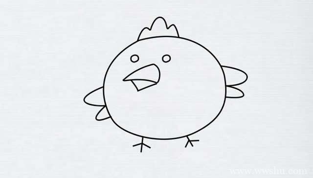 卡通小鸡简笔画的画法步骤图解教程&amp;#8203;