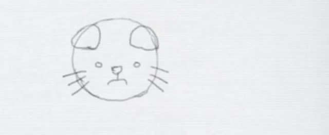 教你画一只可爱的猫咪简笔画步骤图解教程