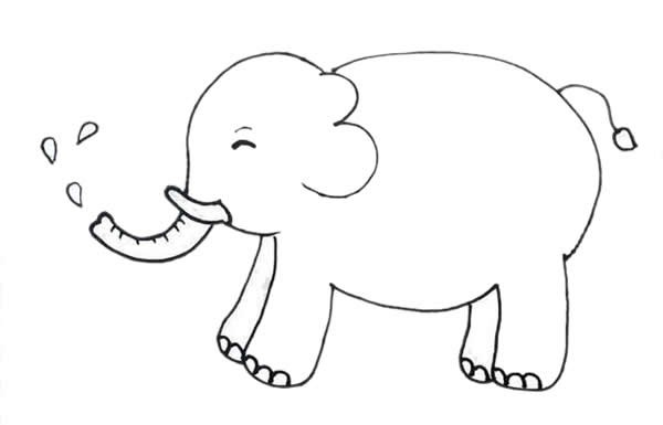 用数字3画大象简笔画步骤图解教程