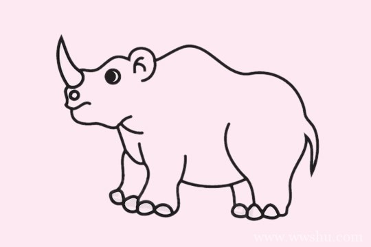 犀牛简笔画的画法步骤教程及图片大全