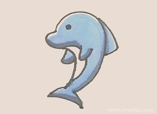 海豚简笔画的画法步骤教程