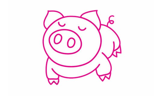 小猪简笔画的画法步骤教程及图片大全