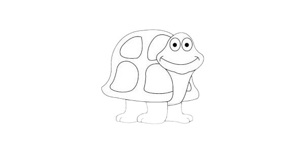 卡通乌龟简笔画的简单画法步骤图解教程及图片大全