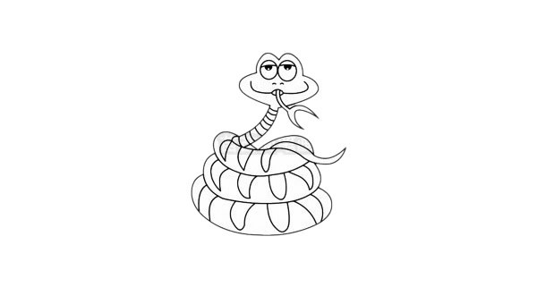 蟒蛇简笔画简单画法步骤图解教程及图片大全