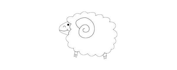 超简单的可爱绵羊简笔画步骤图解教程及图片大全