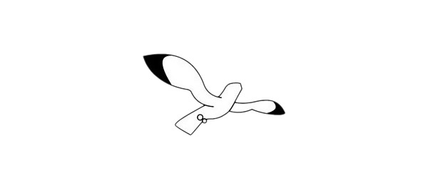 超简单的海鸥简笔画画法步骤图解教程及图片大全