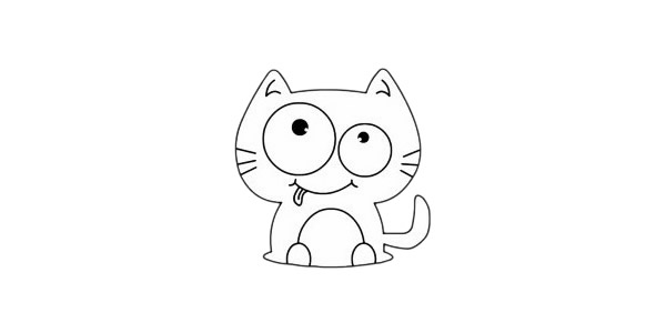 卡通猫咪简笔画简单画法步骤教程及图片大全