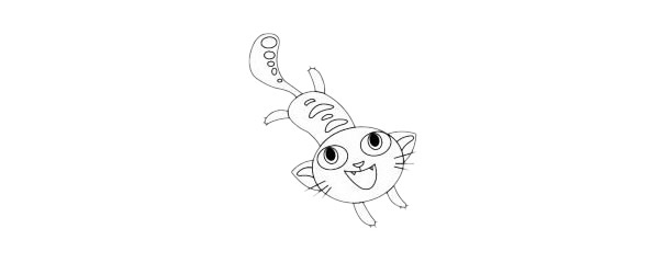 卡通猫咪简笔画简单画法步骤教程及图片大全