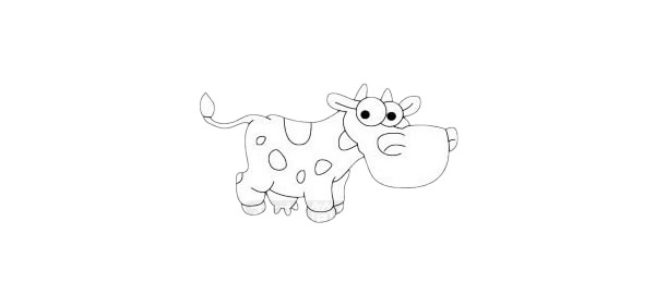 卡通奶牛简笔画简单画法步骤及图片大全