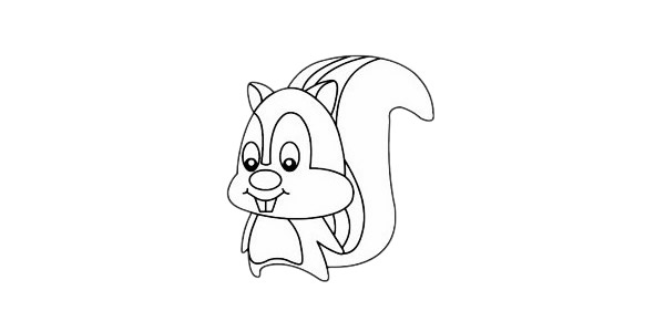 卡通松鼠简笔画简单画法步骤教程及图片大全