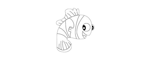 卡通小丑鱼简笔画简单画法步骤教程及图片大全