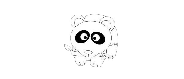 卡通熊猫简笔画简单画法步骤教程及图片大全