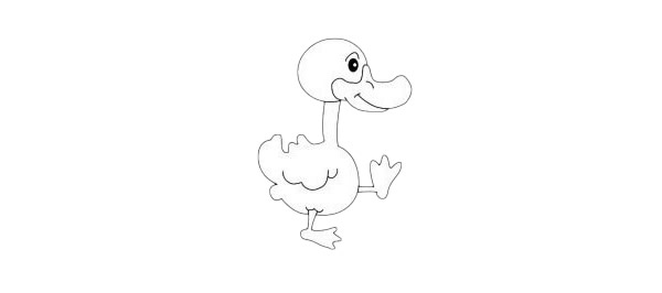 卡通鸭子简笔画简单画法步骤教程及图片大全