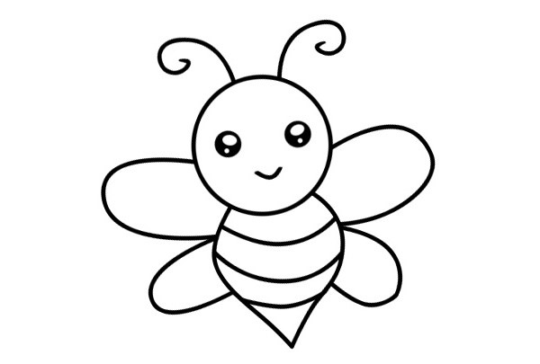 一只可爱的卡通蜜蜂简笔画图片