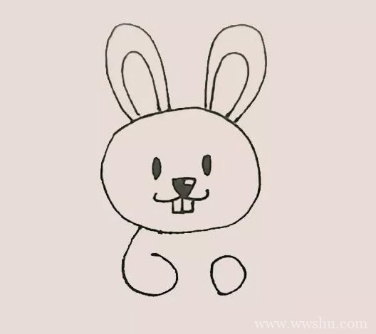 抱着胡萝卜的兔子简笔画彩色画法步骤图解教程