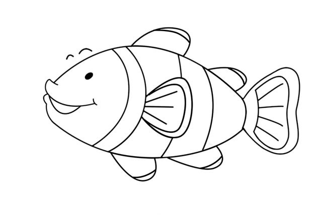可爱的小丑鱼简笔画步骤图/如何画简单/彩色画法