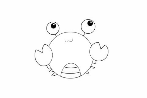 可爱的螃蟹简笔画简单画法步骤图片大全
