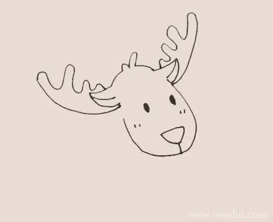 【驯鹿简笔画】可爱的驯鹿简笔画彩色画法步骤图片大全