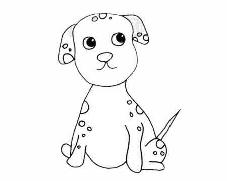 [斑点狗简笔画]可爱的斑点狗简笔画画法步骤教程及图片大全