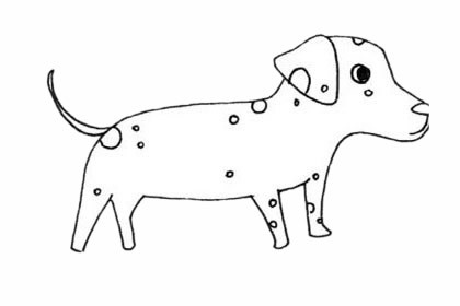 [斑点狗简笔画]可爱的斑点狗简笔画画法步骤教程及图片大全