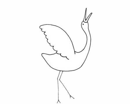 [白鹳如何画]白鹤简笔画简单画法步骤教程及图片大全