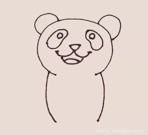 开心的大熊猫简笔画/彩色画法/步骤图解教程