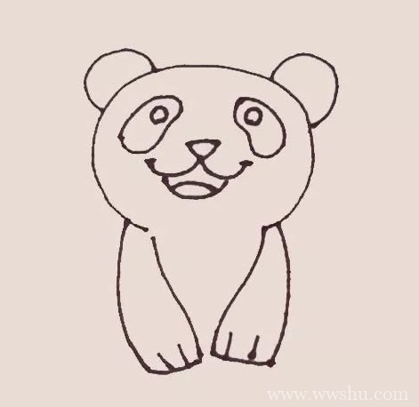 开心的大熊猫简笔画/彩色画法/步骤图解教程
