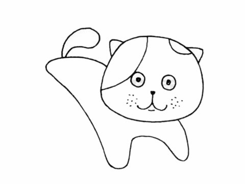 如何画加菲猫_呆呆的加菲猫简笔画步骤图解教程