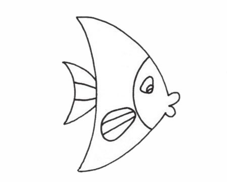 接吻鱼如何画漂亮_接吻鱼简笔画步骤图解教程