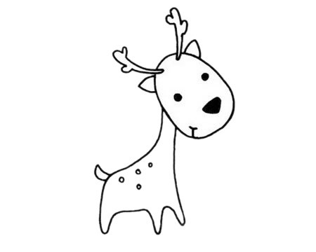 可爱鹿的简笔画图片大全_小鹿简笔画步骤图解教程