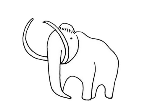 猛犸象简笔画_简单的猛犸象简笔画画法步骤图解教程