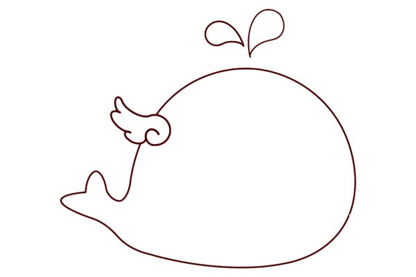 鲸鱼简笔画_可爱的卡通小鲸鱼简笔画步骤图解教程