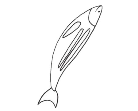 沙丁鱼简单画法_沙丁鱼简笔画步骤图解教程及图片大全