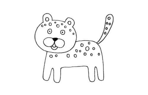 幼儿简笔画豹子的简单画法步骤图解