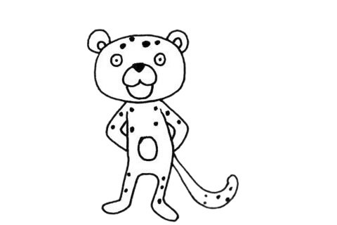幼儿简笔画豹子的简单画法步骤图解