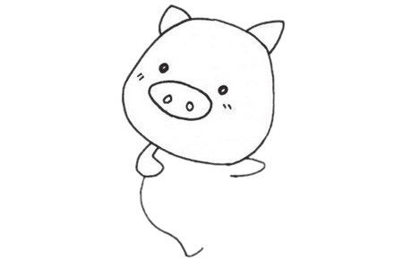 幼儿画一只可爱的小猪简笔画步骤教程及图片大全