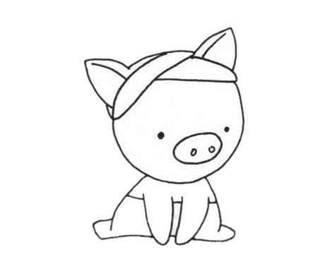 幼儿画一只可爱的小猪简笔画步骤教程及图片大全