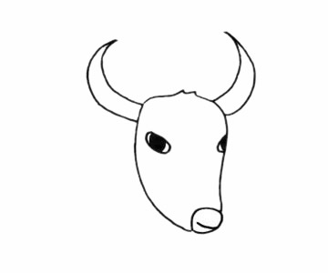 可爱的牦牛简单画法步骤图解教程