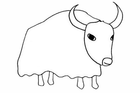 可爱的牦牛简单画法步骤图解教程