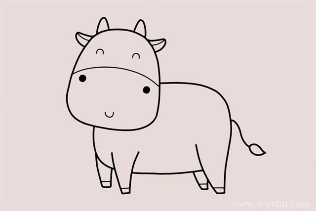 超简单的奶牛简笔画步骤画法图片大全