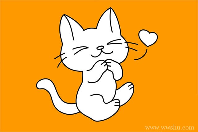 超可爱的小猫咪简笔画画法图片