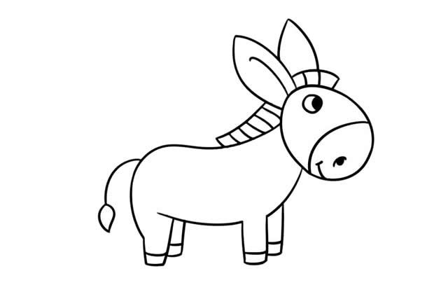 可爱的小毛驴简笔画步骤图解教程