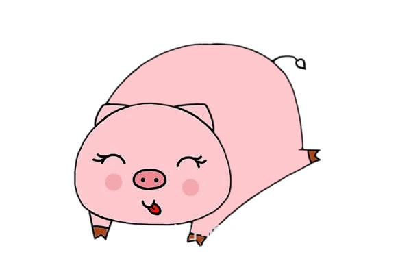 可爱的小猪简笔画步骤画法图片教程