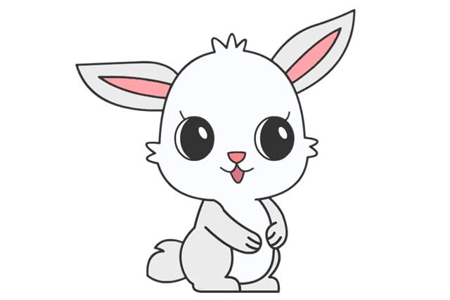 可爱又漂亮的小白兔简笔画步骤图解教程